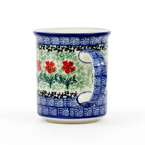 Kubek ceramiczny 236 0,3l <br>1916X Czerwone kwiatuszki Bolesławiec